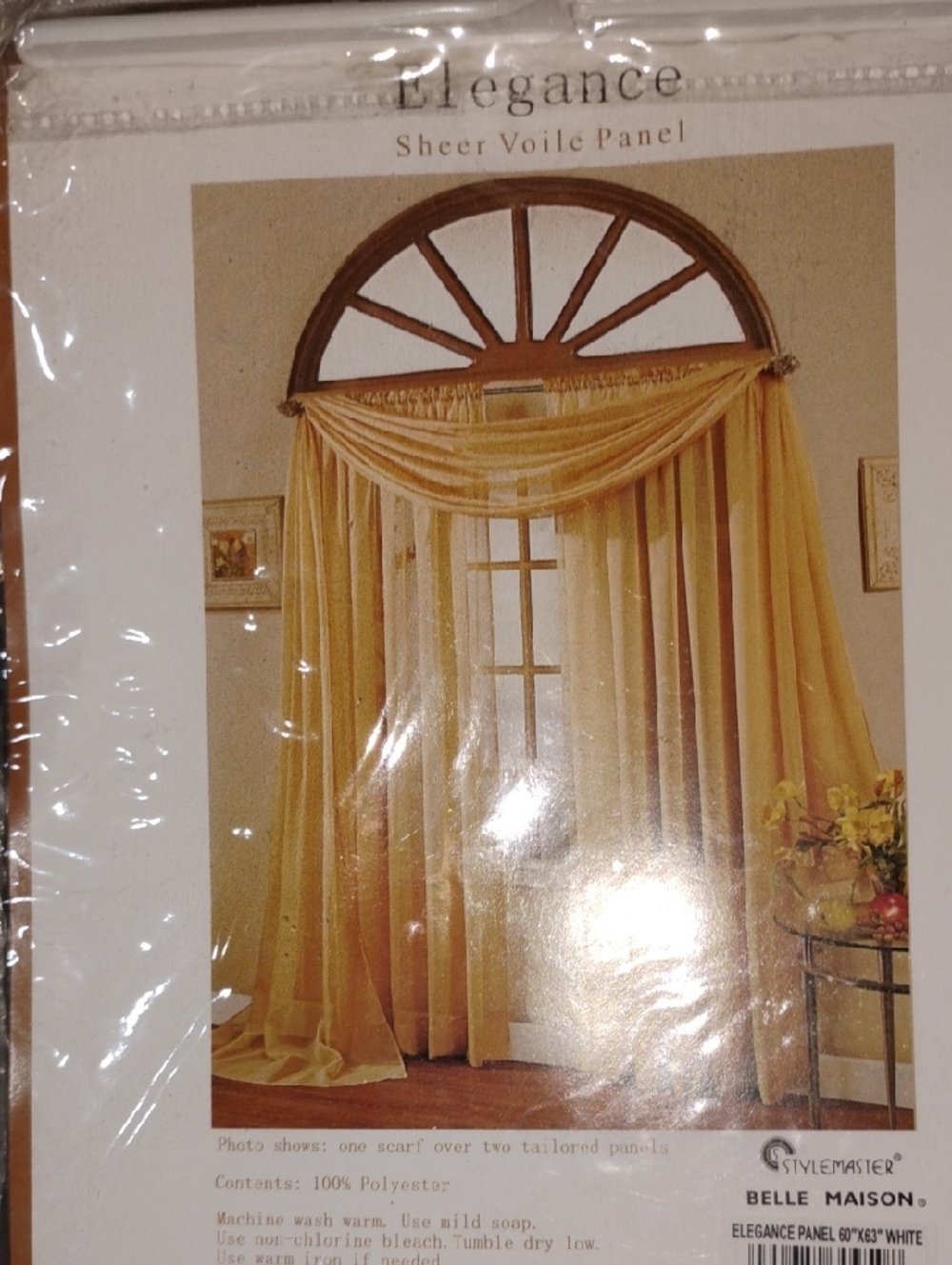 Elegance Sheer Voile Panel - White Curtains